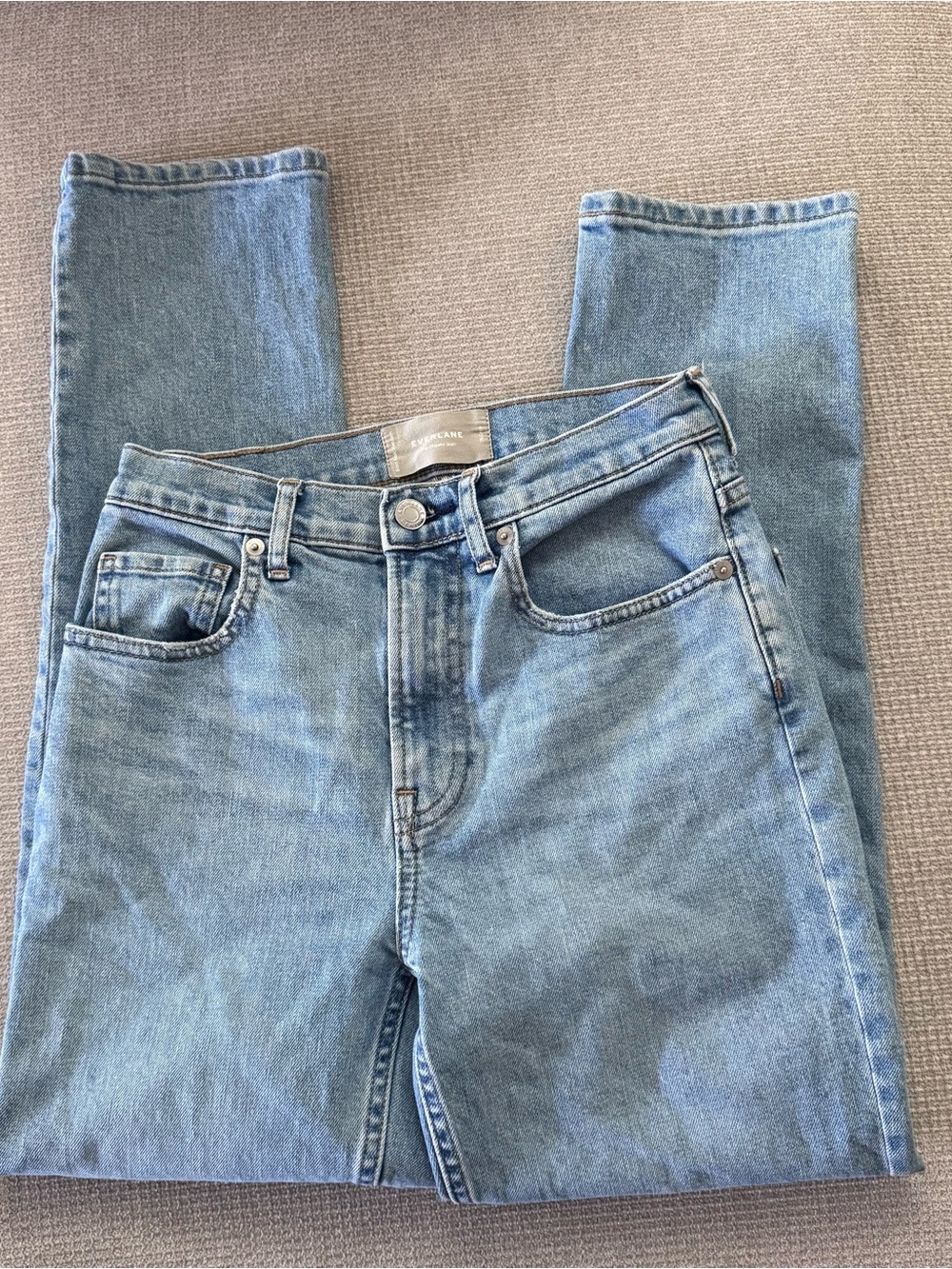 Everlane the cheeky Women's Light Blue Denim Jeans Classic Straight Fit 25 crop